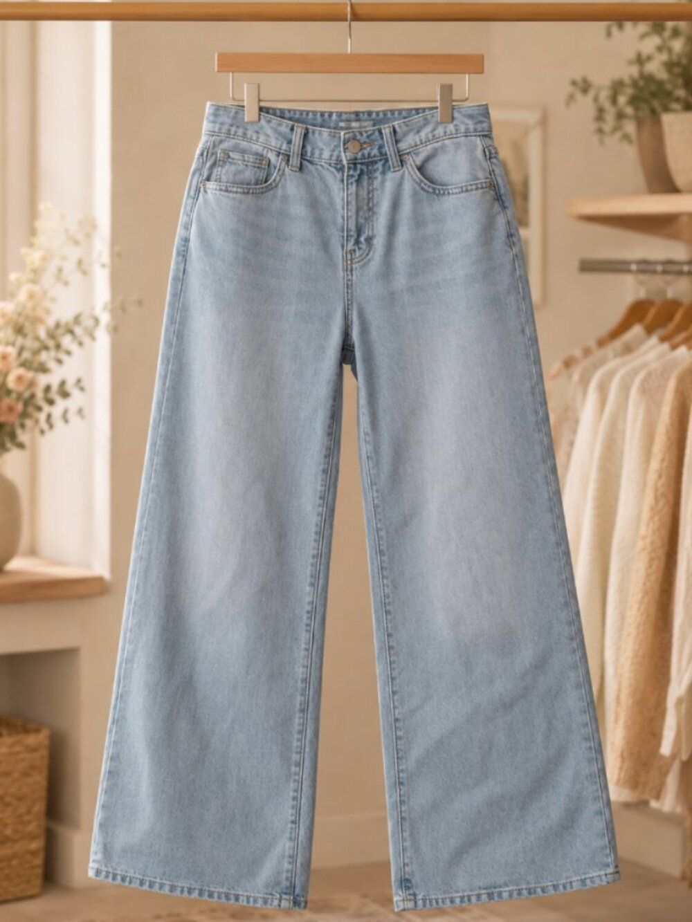Old Navy Girls High-Waisted Baggy Wide-Leg Jeans - Size 16 - Picture 3 of 3